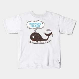 Harkers Island, NC Summertime Vacationing Whale Spout Kids T-Shirt